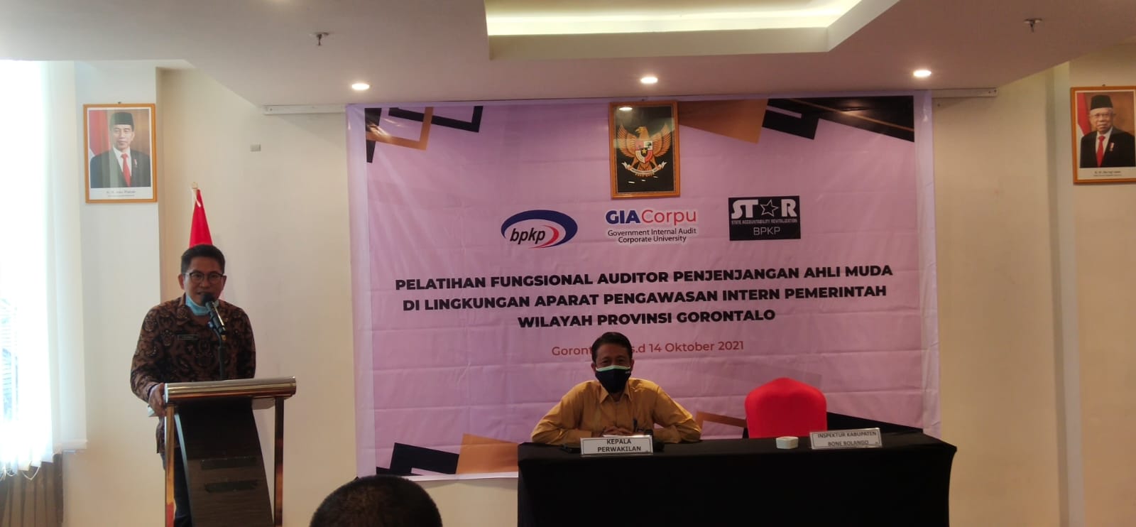 Inspektur Bone Bolango Menutup Kegiatan Pelatihan Perjenjangan Fungsional Auditor Ahli Muda Tahun 2021